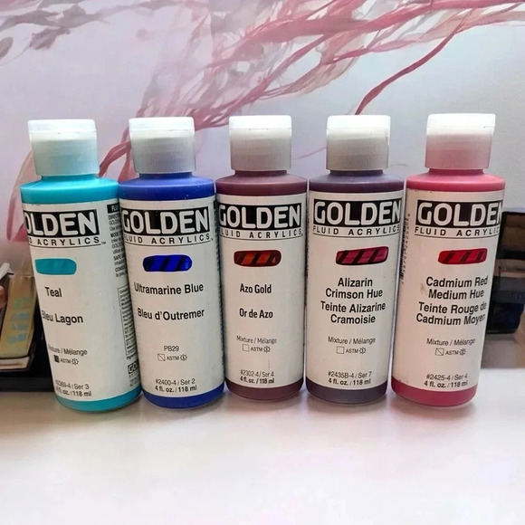 Golden Fluid Acrylic Paint Bundle of 11 Colors, 4 oz Bottles - Picture 3 of 3